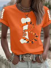 Women's Football Fans Lovers Gameday Casual short-sleeved T-shirt