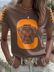 Women's Football Fans Lovers Gameday Casual short-sleeved T-shirt