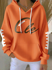 Women's Football Fans Lovers Gameday Casual Hooded Sweatshirt with Pockets