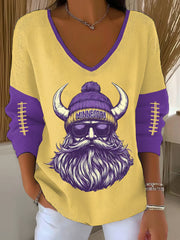 Women's Football Fans Lovers Gameday Casual Long-Sleeve Top