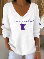 Women's Football Fans Lovers Gameday Casual Long-Sleeve Top