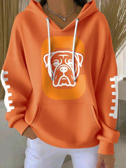 Women's Football Fans Lovers Gameday Casual Hooded Sweatshirt with Pockets