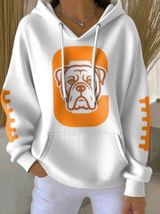 Women's Football Fans Lovers Gameday Casual Hooded Sweatshirt with Pockets