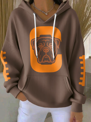 Women's Football Fans Lovers Gameday Casual Hooded Sweatshirt with Pockets