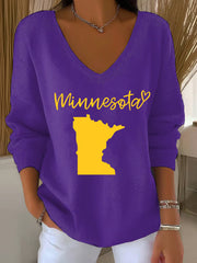 Women's Football Fans Lovers Gameday Casual Long-Sleeve Top