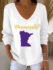 Women's Football Fans Lovers Gameday Casual Long-Sleeve Top