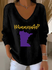 Women's Football Fans Lovers Gameday Casual Long-Sleeve Top