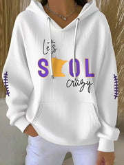 Women's Let‘s Skol Crazy Football Fans Lovers Gameday Casual Hoodie