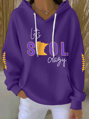 Women's Let‘s Skol Crazy Football Fans Lovers Gameday Casual Hoodie