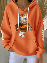 Women's Football Fans Lovers Gameday Casual Hooded Sweatshirt with Pockets