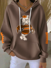 Women's Football Fans Lovers Gameday Casual Hooded Sweatshirt with Pockets