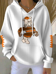 Women's Football Fans Lovers Gameday Casual Hooded Sweatshirt with Pockets