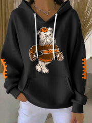 Women's Football Fans Lovers Gameday Casual Hooded Sweatshirt with Pockets