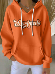 Women's Football Fans Lovers Gameday Casual Hooded Sweatshirt with Pockets