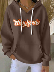 Women's Football Fans Lovers Gameday Casual Hooded Sweatshirt with Pockets