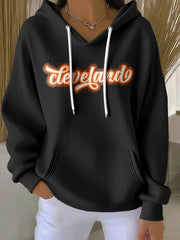 Women's Football Fans Lovers Gameday Casual Hooded Sweatshirt with Pockets