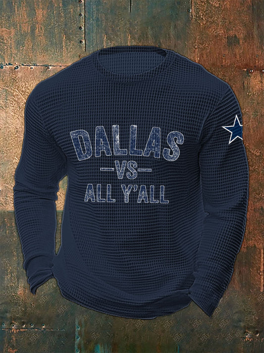 Men's American Football Waffle Long Sleeve T-shirt