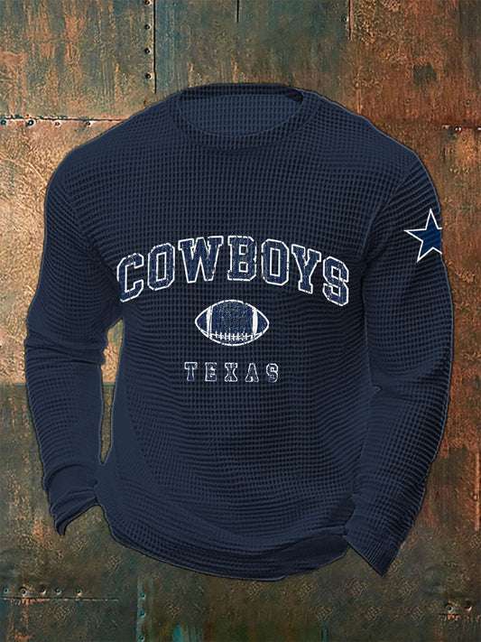 Men's American Football Waffle Long Sleeve T-shirt