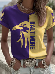 Women's Football Fans Lovers Gameday Casual Short Sleeve T-shirt