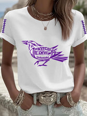 Women's Football Fans Lovers Gameday Casual Short Sleeve T-shirt