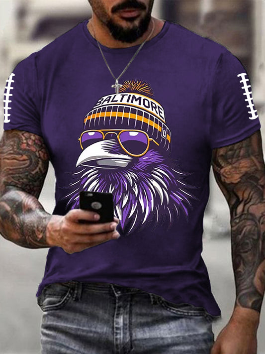 Men's Football Fans Lovers Gameday Casual Short Sleeve T-shirt