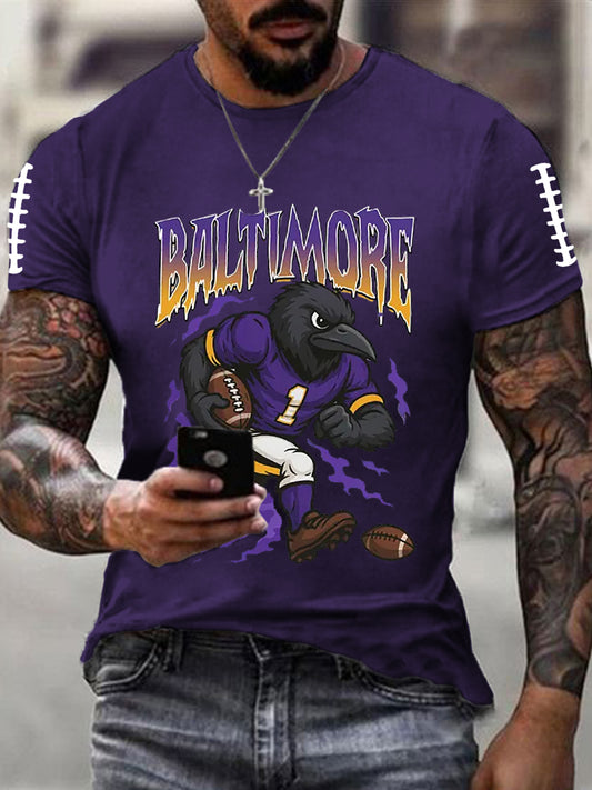 Men's Football Fans Lovers Gameday Casual Short Sleeve T-shirt