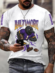 Men's Football Fans Lovers Gameday Casual Short Sleeve T-shirt