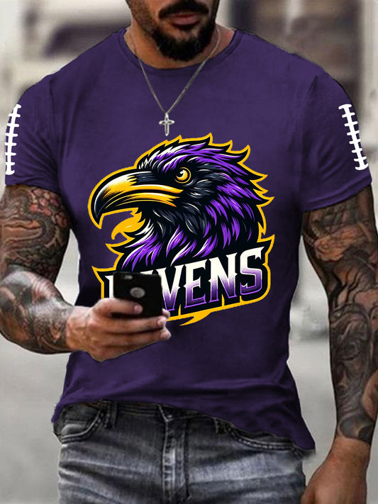 Men's Football Fans Lovers Gameday Casual Short Sleeve T-shirt