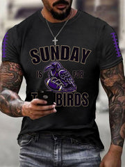 Men's Football Fans Lovers Gameday Casual Short Sleeve T-shirt
