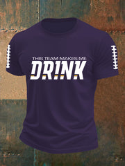 Men's Football Fans Lovers Gameday Casual Short Sleeve T-shirt