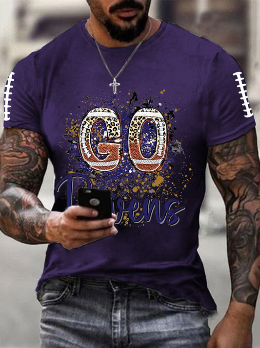 Men's Football Fans Lovers Gameday Casual Short Sleeve T-shirt