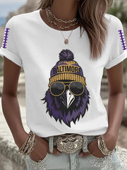 Women's Football Fans Lovers Gameday Casual Short Sleeve T-shirt