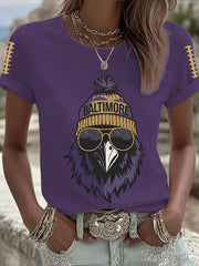 Women's Football Fans Lovers Gameday Casual Short Sleeve T-shirt