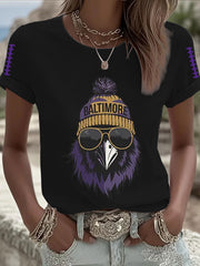 Women's Football Fans Lovers Gameday Casual Short Sleeve T-shirt