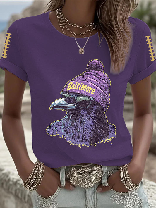 Women's Football Fans Lovers Gameday Casual Short Sleeve T-shirt