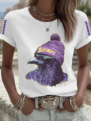 Women's Football Fans Lovers Gameday Casual Short Sleeve T-shirt