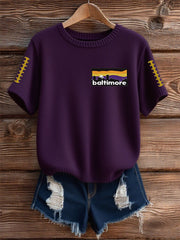 Women's Football Fans Lovers Gameday Casual Short Sleeve T-shirt