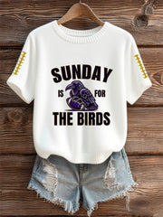 Women's Football Fans Lovers Gameday Casual Short Sleeve T-shirt