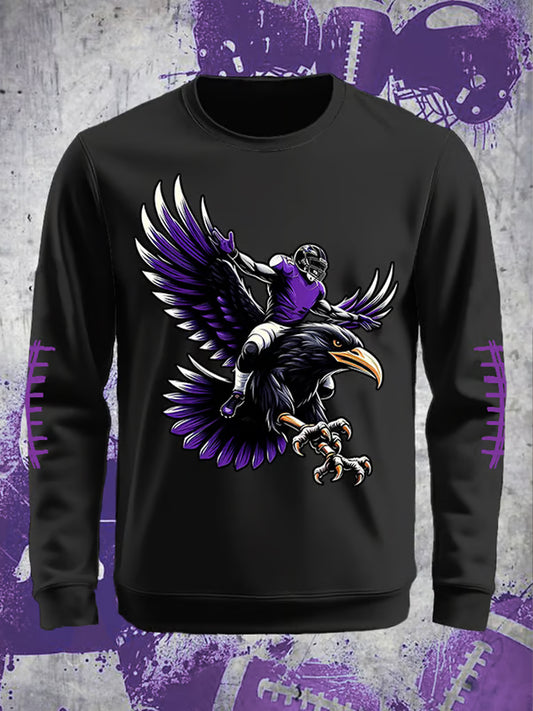 Men's Football Fans Lovers Gameday Casual Crew Neck Sweatshirt