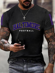 Men's Football Fans Lovers Gameday Casual Short Sleeve T-shirt