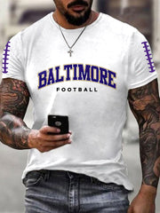 Men's Football Fans Lovers Gameday Casual Short Sleeve T-shirt