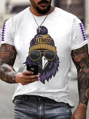 Men's Football Fans Lovers Gameday Casual Short Sleeve T-shirt