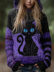 Women's Halloween Black Cat Hoodie