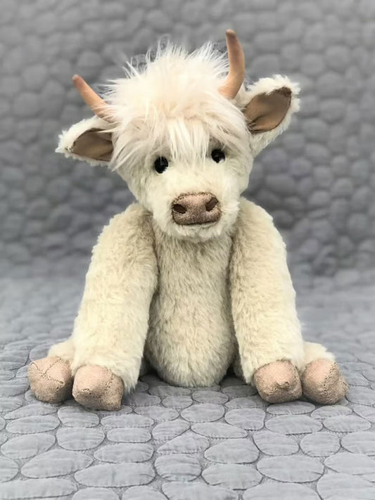Highland Cow Plush Simulation Long-haired Cow Doll