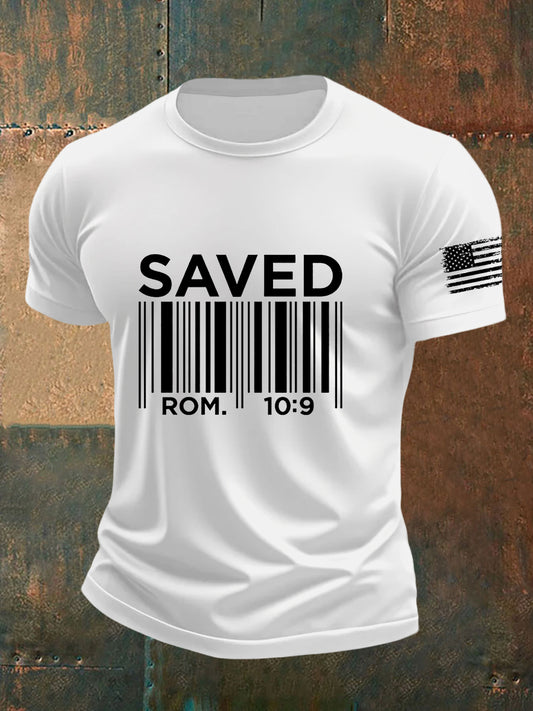 Men's Christian Bible Verses Saved Short Sleeve T-shirt