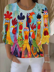 Women's Thanksgiving Turkey Print Casual Sweatshirt