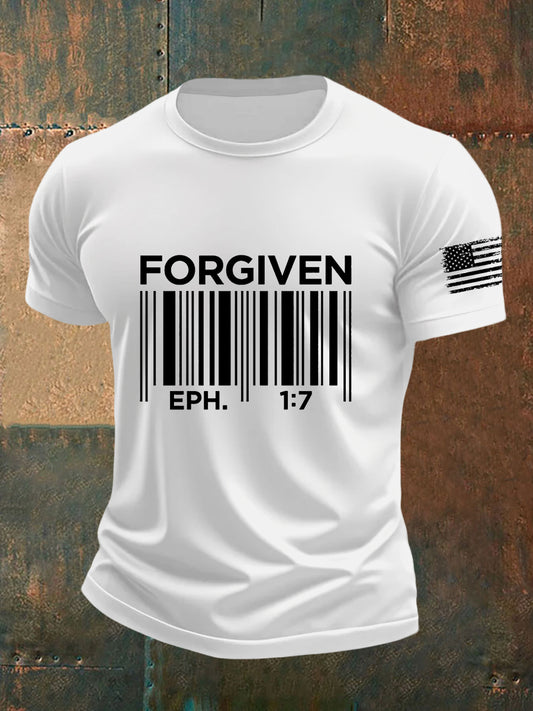 Men's Christian Bible Verses Forgiven Short Sleeve T-shirt