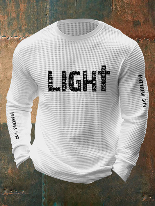 Men's Christian Bible Verses Faith Waffle Long Sleeve T-Shirt