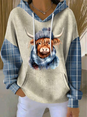 Women's highland cow Printed Hoodie