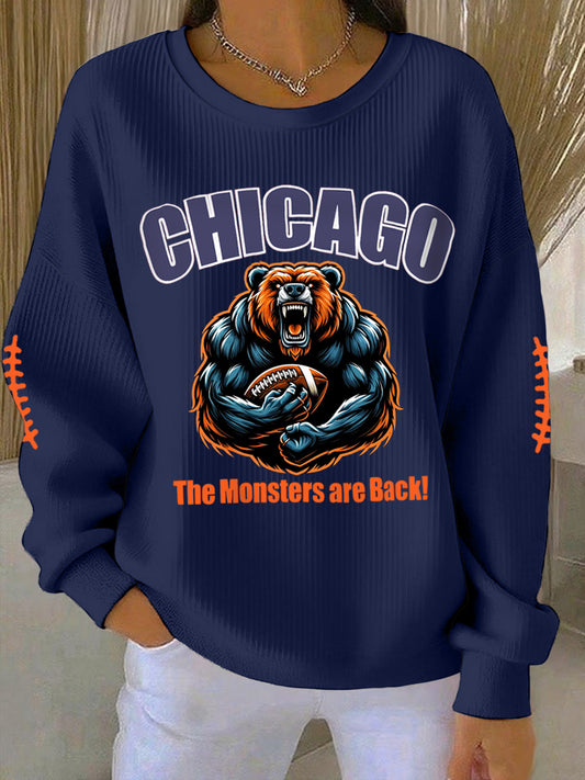 Women's The Monsters Are Back! Football Fans Lovers Gameday Casual Sweatshirt
